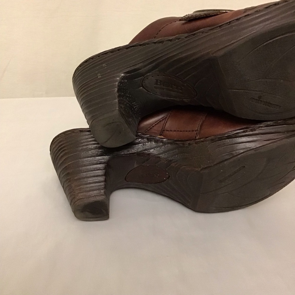 Born 7 Clogs Women’s Comfort Shoes Brown Distressed Leather Boho Platform - Picture 9 of 13